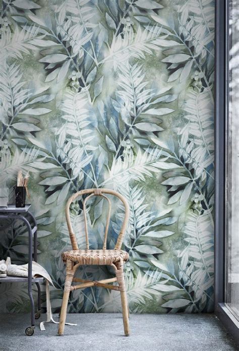 Watercolor Painted Leaves Mural Self Adhesive Removable Wallpaper