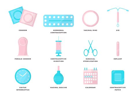 Free Vector Contraception Methods Illustrations
