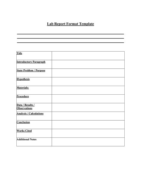 Free Printable Lab Report Template FREE PRINTABLE TEMPLATES