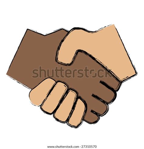 Stylized Black White Person Shaking Hands Stock Illustration 27310570