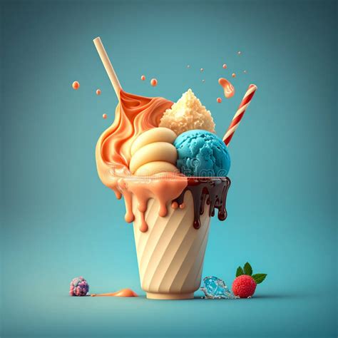 Ice Cream Creamy Generative Ai Stock Illustration Illustration Of