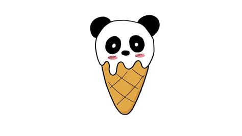 How To Draw A Cute Panda Ice Cream Como Dibujar Un Helado Panda