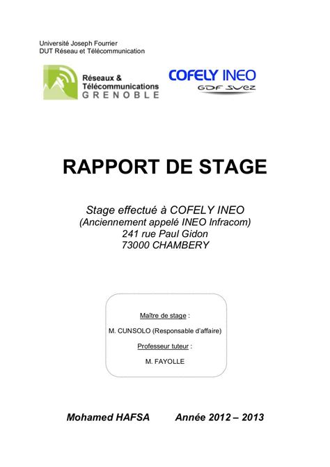 Exemple De Rapport De Stage Dobservation 3Ã¨me Pdf Financial Report