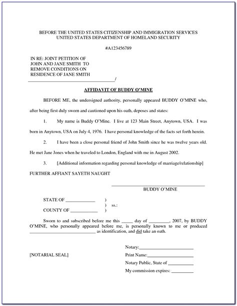 Affidavit Form For Immigration Form Resume Examples B8dvmmykmb