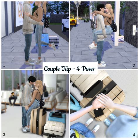 Couple Trip 4 Poses Sims 4 Couple Poses Sims 4 The Sims 4 Packs