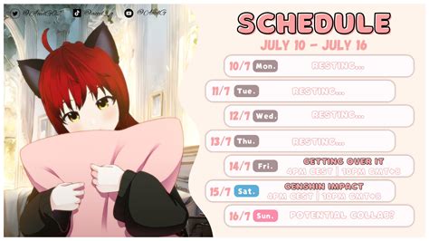 Accelg【v Tuber】🐱⚔️ On Twitter Schedule For This Week Its Finally