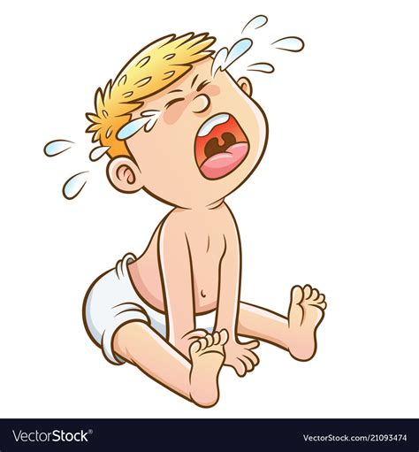 Baby Crying Cartoon Royalty Free Vector Image Vectorstock