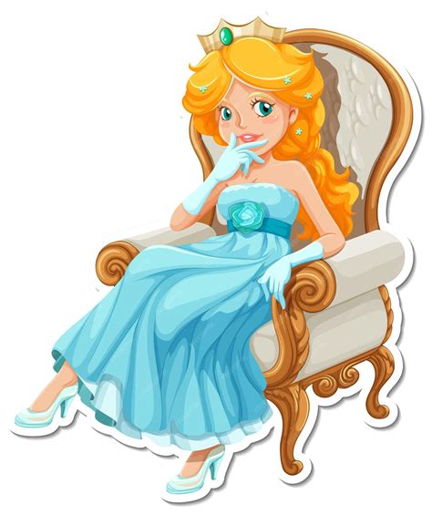 free vector beautiful princess cartoon character sticker