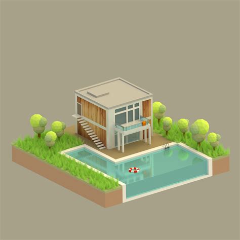 Low Poly House Just For Fun On Behance