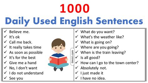 1000 English Sentences Used In Daily Life Sentences Ilmist