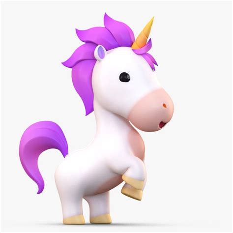 Cute Cartoon Unicorn 3d Model Cartoon Unicorn Game Character Design