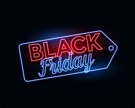 Black Friday Tag In Glowing Neon Lights Download Free Vector Art