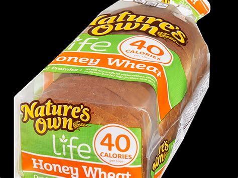 Nature S Own 40 Calorie Honey Wheat Bread Nutrition Label Nutrition