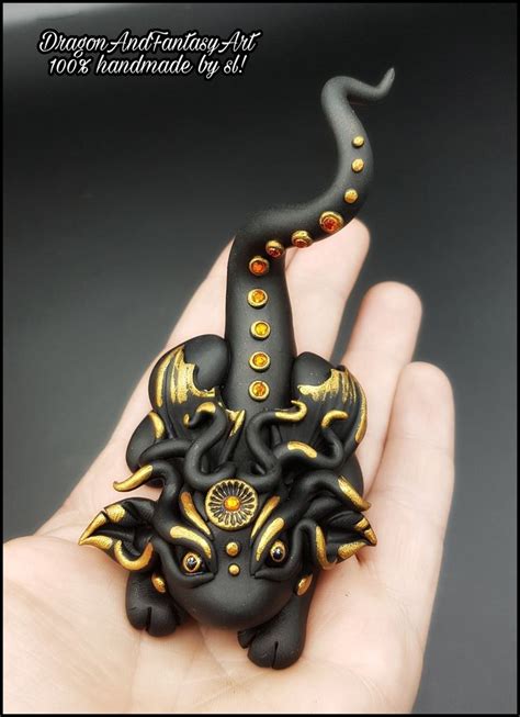 Handmade Dragon Polymer Clay Fimo Art Artwork Artist Fimo Drachen