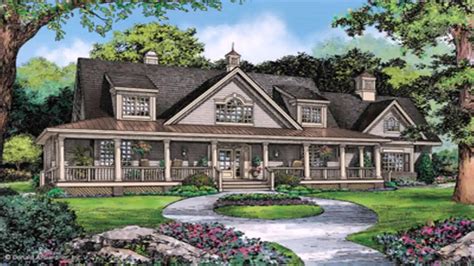 House plans with porches, farmhouse home plans, country house plans, victorian house plans, craftsman. One Story Ranch Style House Plans With Wrap Around Porch ...