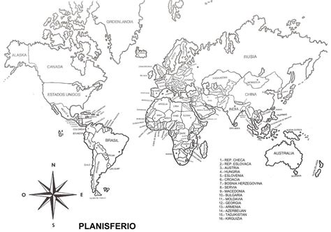 Figura Del Mapa Mundi En Blanco Y Negro Imagui
