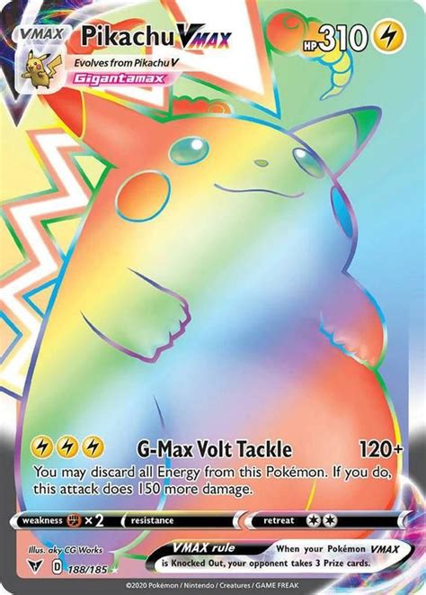 Pikachu Vmax Rainbow Rare 188185 Vivid Voltage Full Art Pokémon Card