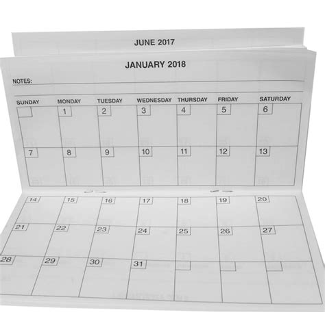 Checkbook Size Calendar Printable