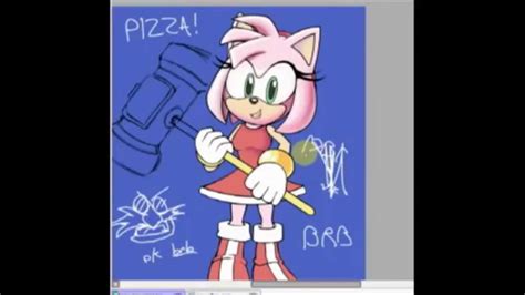Amy Rose And Piko Piko Hammer Illustration Timelapse Youtube