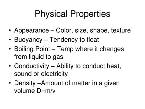 Ppt Physical Properties Notes Powerpoint Presentation Free Download