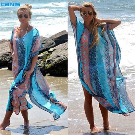 2016 Beach Dress Kaftan Beach Sarongs Sexy Cover Up Chiffon Bikini Swimwear Tunic Swimsuit