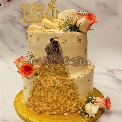 2 Tier Beautiful Engagement Cake Magnum Cakes Best Customize