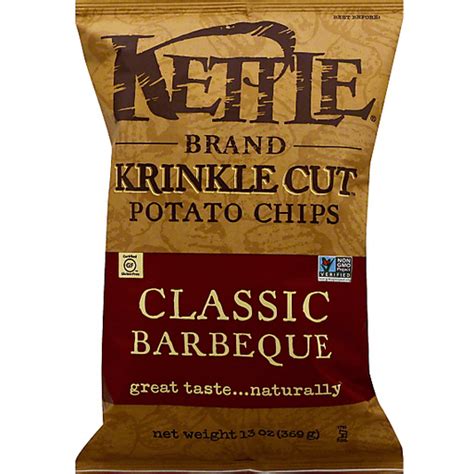 Kettle Brand Krinkle Cut Potato Chips Classic Barbeque Potato Roths