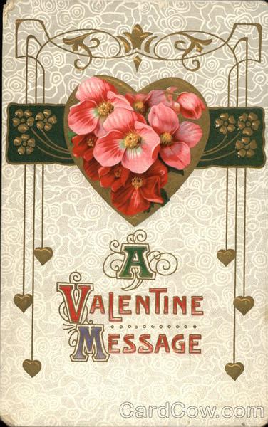 a valentine message heart and flowers hearts