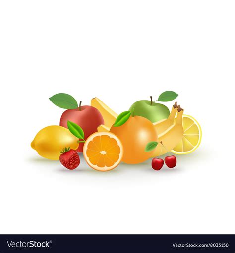 Set Of Fruits And Berries Royalty Free Vector Image