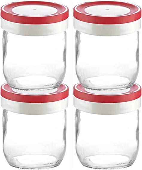 Tribello Wide Mouth Mason Jars 14 Oz 4 Pack Glass Canning Jars Featured With Plastic Rubber