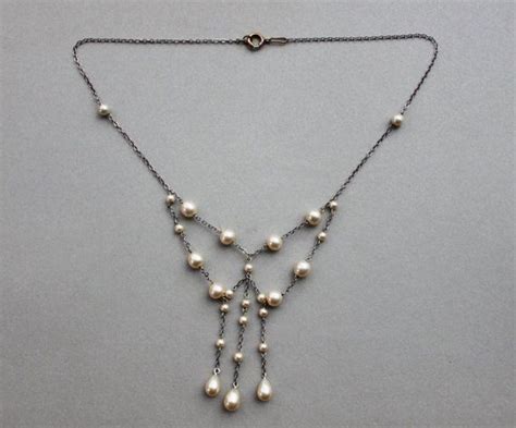 Edwardian Champagne Pearl Festoon Necklace Etsy Jewelry Inspiration