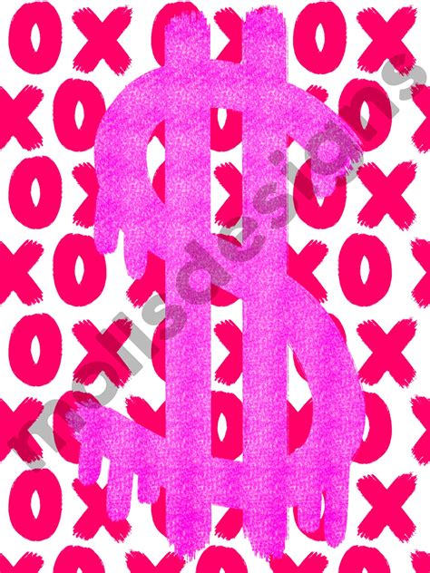 buy preppy pink xoxo money sign digital download preppy wall online in india etsy