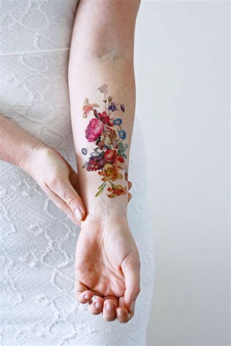 Tatuaje temporal floral vintage tatuaje temporal boho Etsy España
