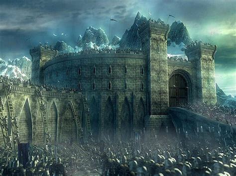 Hd Wallpaper Castle Fortress Helms Deep Abstract Fantasy Hd Art Lord