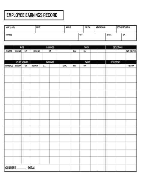 Free Employee Record Template