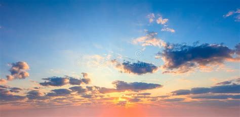 Majestic Dramatic Sky Sunshine On Sunrise Sundown Sky Background With