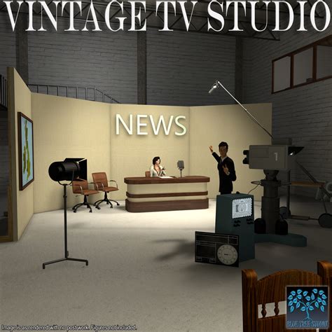Oferujemy również projekty elewacji, mebli oraz fotorealistyczne wizualizacje 360°. Vintage TV Studio 3D Models BlueTreeStudio