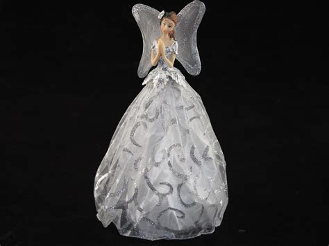 25cm Silver Christmas Angel Fairy Ornament Or Tree Topper