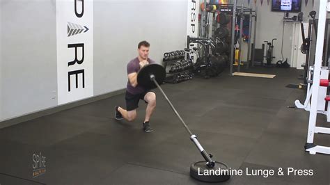 Landmine Lunge And Press Youtube