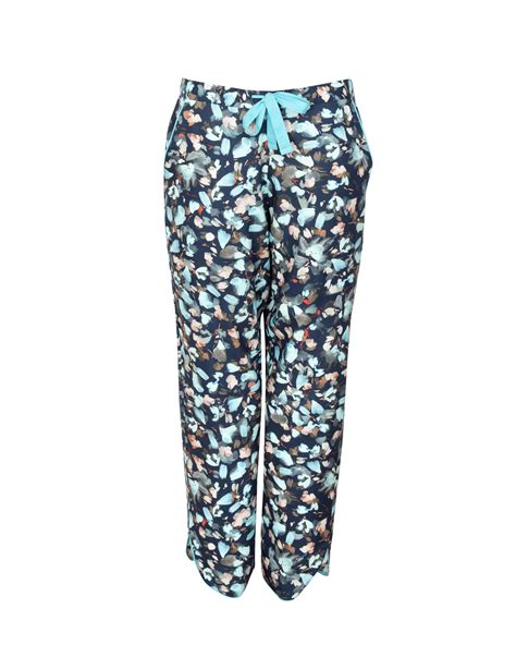 Freya Leaf Print Pyjama Set Blue Mix Tkd Lingerie