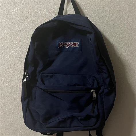 Navy Blue Jansport Backpack Slight Spotting And One Depop