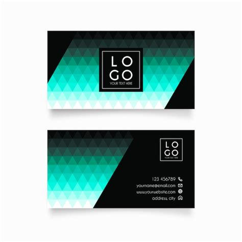 Free Vector Modern Business Card In Polygonal Style