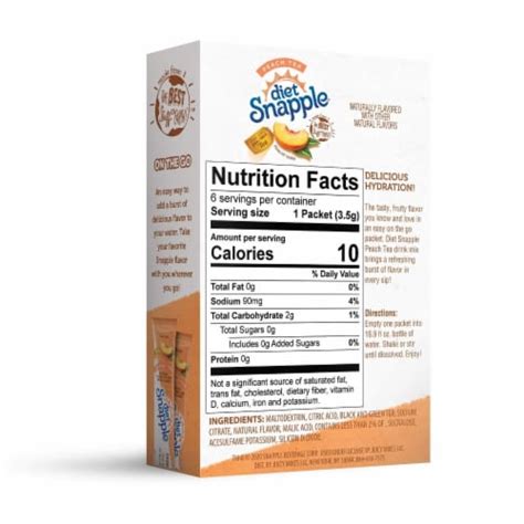 Diet Snapple Peach Powdered Drink Mix Packets 6 Ct 012 Oz Kroger