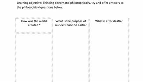 Answering philosophical questions starter activity | Teaching Resources