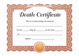 37 Blank Death Certificate Templates [100% FREE] ᐅ TemplateLab