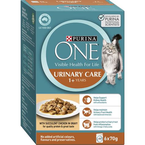 Purina One Wet Cat Food Pouch Urinary Care Chicken 6x70g Woolworths