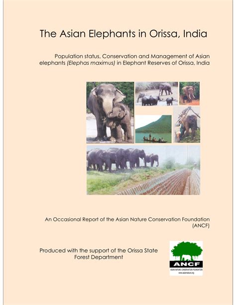 Pdf The Asian Elephants In Orissa India Population Status