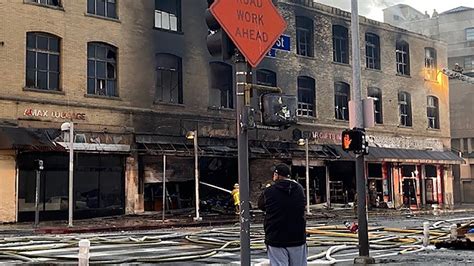 Photos Firefighters Battle Explosive Building Fire In Downtown La