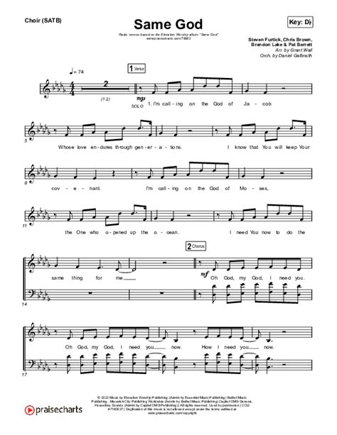 Same God Radio Choir Sheet Music Pdf Elevation Worship Praisecharts