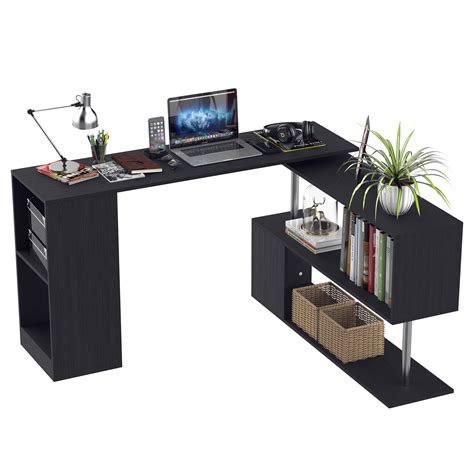 Homcom Rotating Corner Computer Desk Modern L Shaped Home